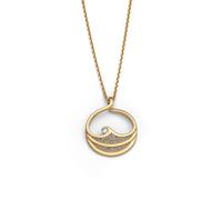 DUR Schmuck Anhänger MAUI Strandsand & Zirkonia, Silber 925/- vergoldet (P4827)