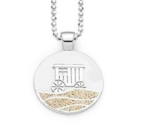 DUR Schmuck Anhänger NORDERNEY Badekarren Strandsand, Silber 925/- rhodiniert (P4180)