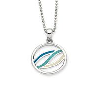 DUR Schmuck Anhänger Ocean Stream Strandsand/Kyanit, Silber 925/- rhodiniert (P4995)
