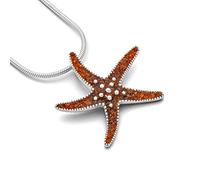 DUR Schmuck Anhänger SEESTERN/BERNSTEIN, Silber 925/- rhod. (P3428)