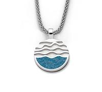 DUR Schmuck Anhänger Strandwellen blauer Steinsand, Silber 925/- rhod. (P4048)