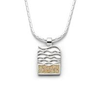 DUR Schmuck Anhänger Strandwellen eckig Strandsand, Silber 925/- rhodiniert (P3579)