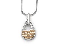 DUR Schmuck Anhänger Strandwellen klein Strandsand, Silber 925/- rhodiniert (P4092)