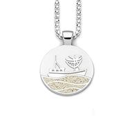 DUR Schmuck Anhänger Strandwellen KUTTER Strandsand Silber 925/- rhodiniert (P3935)