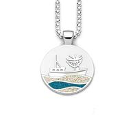 DUR Schmuck Anhänger Strandwellen KUTTER Strandsand/Steinsand Silber 925/- rhodiniert (P3934)