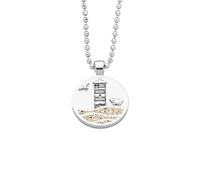 DUR Schmuck Anhänger Strandwellen PILSUMER LEUCHTTURM, Strandsand, Silber 925/- rhod. 15mm (P4847)