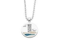 DUR Schmuck Anhänger Strandwellen PILSUMER LEUCHTTURM, Strandsand, Steinsand (Kyanit), Silber 925/- rhod. 15mm (P4848)