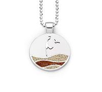 DUR Schmuck Anhänger Strandwellen SYLT Strandsand, Bernstein, Silber 925/- rhodiniert (P3931)