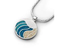 DUR Schmuck Anhänger WELLE Steinsand, Strandsand, Silber 925/- rhodiniert (P3840) 29mm x 36mm