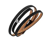 DUR Schmuck: Armband, Lederarmband schwarz mit Lavasandelement, A1598 5 Motiv Motiv "Nautilus"