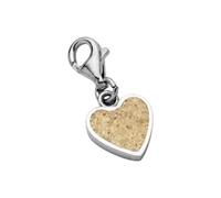 DUR Schmuck Charm HERZ Strandsand, Silber 925/- rhodiniert (F420)