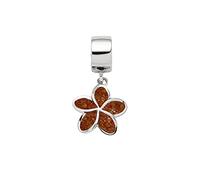DUR Schmuck Charm PLUMERIA BLÜTE Bernsteinsand, Silber 925/- rhodiniert (F323)