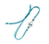 DUR Schmuck Cotton-Armband STRANDWELLEN DROP Strandsand/Steinsand blau, Silber 925/- 17cm, verlängerbar (A1963)