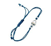 DUR Schmuck Cotton-Armband STRANDWELLEN DROP Strandsand/Steinsand blau, Silber 925/- 17cm, verlängerbar (A1965)