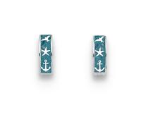 DUR Schmuck Creole "Maritim" Blauer Steinsand, Silber 925/- rhodiniert (O5426)
