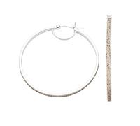 DUR Schmuck Creole Strandsand Rund 42,3mm, Silber 925/- rhodiniert (O5542)