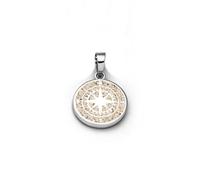 DUR Schmuck Damen Anhänger Kompassrose 2.0 Strandsand, Silber 925/- rhodiniert, 15mm (P4050)