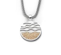 DUR Schmuck Damen Anhänger STRANDWELLEN Strandsand, Silber 925/- 15mm (P4046)
