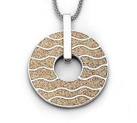 Dur Schmuck Damen Anhänger WELLEN Strandsand, Silber 925/- rhodiniert (P3284)
