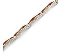 DUR-Schmuck Damen Armband Welle mit Strandsand & Bernsteinsand - rhodiniertes 925er Silber - handgefertigt - 16,5 cm - maritimer Schmuck, A1824