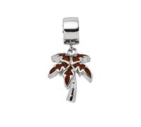 DUR Schmuck Damen Charm PALME Bernstein, Silber 925/- rhodiniert (F293)