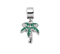 DUR Schmuck Damen Charm PALME Steinsand grün, Silber 925/- rhodiniert (F292)