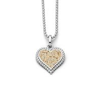 DUR Schmuck Damen Kette HERZ, 925er Silber, Strandsand, Länge ca. 45cm K2465