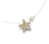 DUR Schmuck Damen Kette Reif Perle, Strandsand, Silber 925/- 42cm (K2595)