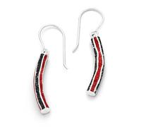 DUR-Schmuck Damen Ohrhänger Wellenspiel mit Lavasand & Korallengranulat - handgefertigt - rhodiniertes 925er Silber - maritimer Schmuck - ca. 25 mm, O5527