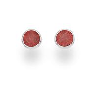 DUR Schmuck Damen Ohrstecker MOSAIK Koralle, Silber 925/- (O5043)