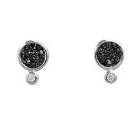 DUR Schmuck Damen Ohrstecker POLARSTERN Lavasand, Silber 925/- rhodiniert (O5053)