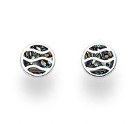 DUR Schmuck Damen Ohrstecker Strandwellen Seeopal, Silber 925/- (O5442)