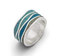 DUR Schmuck Damen Ring MEER Strandsand, Steinsand Silber 925/- rhodiniert (R5106) Gr.60