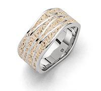 DUR Schmuck Ring Strandwellen, Strandsand, Silber 925/- rhodiniert (R4801) Ringgröße 52