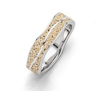 DUR Schmuck Damen Ring WELLEN Strandsand, Silber 925/- rhodiniert (R5108) (62 (19.7))