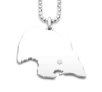 DUR Schmuck Exclusiver Unisex Anhänger INSEL FEHMARN Silber 925/- rhodiniert (P4005)