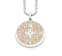 DUR Schmuck Exclusiver Unisex Anhänger Kompass Strandsand, Silber 925/- (P3164)