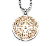 DUR Schmuck Unisex Anhänger Kompass Strandsand, Silber 925/- (P3202)
