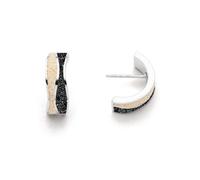 DUR Schmuck Halbcreole WELLE 2.0 Strandsand & Lavasand Silber 925/- rhodiniert (O5488)