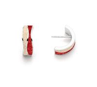 DUR Schmuck Halbcreole WELLE 2.0 Strandsand & Mosaikkoralle Silber 925/- rhodiniert (O5487)