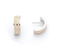 DUR Schmuck Halbcreole WELLE 2.0 Strandsand Silber 925/- rhodiniert (O5484)