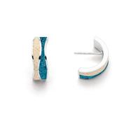 DUR Schmuck Halbcreole WELLE 2.0 Strandsand & Steinsand Silber 925/- rhodiniert (O5486)