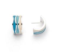 DUR Schmuck Halbcreole WELLE Strandsand & Steinsand Silber 925/- rhodiniert (O5519)