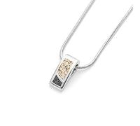 DUR Schmuck Kette DUETT Strandsand, Lavasand, Silber 925/- rhod. 45cm (K2853)