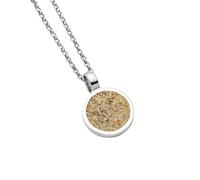 DUR Schmuck Kette KLEINER SANDKUSS, Strandsand, Silber 925/- rhodiniert 45cm (K2952)