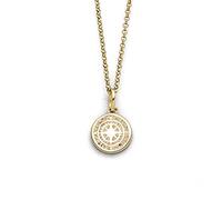 DUR Halskette Kompass 2.0 aus 925 Sterling Silber mit Strandsand veredelt, Beige/Silber, 42 cm, K2754