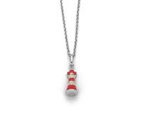 DUR Schmuck Kette LEUCHTTURM Koralle, Strandsand, Silber 925/- rhodiniert 45cm K2977