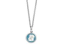 DUR Schmuck Kette STRANDKORB blauer Steinsand, Silber 925/- rhod. ca 42cm (K2909)