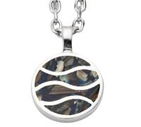 DUR Schmuck Kette Strandwellen Mosaik-Seeopal, Silber 925/- 42cm (K2888)