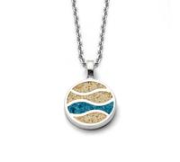 DUR Schmuck Kette STRANDWELLEN Strandsand blauer Steinsand Silber 925/- rhodiniert 45cm (K2951) Ankerkette